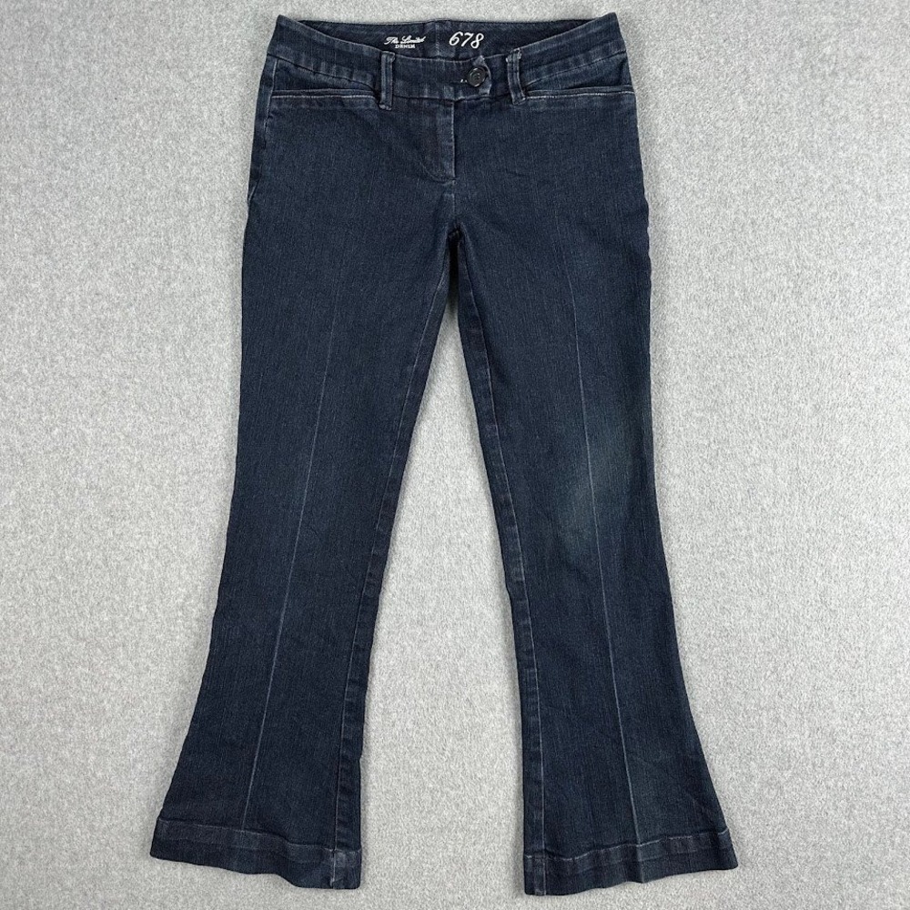 The Limited Denim Flare Jeans Womens‎ Size 0 S Dark Wash Bootcut Pleated Rodeo